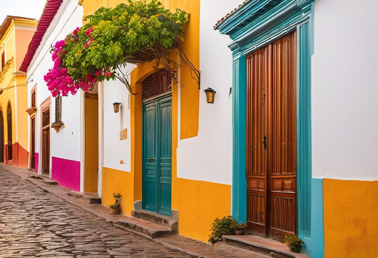Colonial home in Antigua Guatemala with secure entrance and modern security features